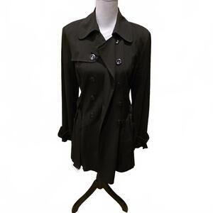 BCX Double Breasted Belted Fit & Flare Trench Coat